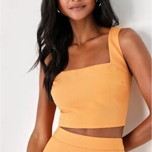 Lulu's Vibrant Orange Crop Top